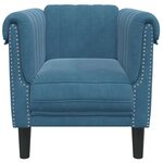 vidaXL Fauteuil bleu velours