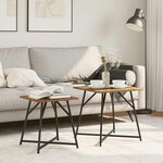 vidaXL Ensemble de tables d'appoint 2 Pièces Bois ancien et noir