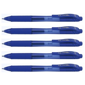 Stylo Roller Encre Gel EnerGel BL107 pointe Métal 0 7 Bleu x 5 PENTEL