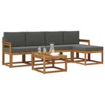 vidaXL Ensemble de canapés d'extérieur 6 pc Naturel et Anthracite
