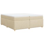 vidaXL Sommier à lattes de lit avec matelas Crème 200x200 cm Tissu