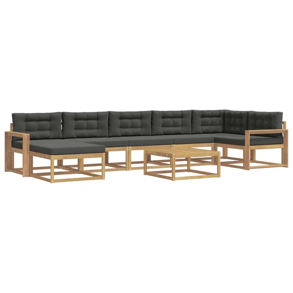 vidaXL Ensemble de canapés d'extérieur 8 pc Blanc et anthracite