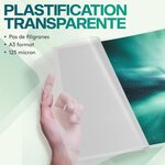 ACROPAQ 50 Pochettes de plastification A3 - 125 mic  50 Feuilles de plastification Standard- Brillantes  Qualité- Coins arrondis