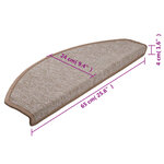 vidaXL Tapis d'escalier 15 Pièces Marron clair 65 x 24 x 4 cm
