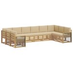 vidaXL Ensemble de canapé d'angle 10 Pièces Blanc et Beige
