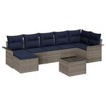 vidaXL Ensemble de canapé de jardin avec stockage 8 Pièces Gris polyrotin