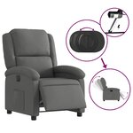 vidaXL Fauteuil inclinable électrique Gris foncé Tissu
