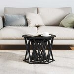 vidaXL Table d'appoint empilable 3 Pièces Chêne noir 53 x 53 x 40 cm