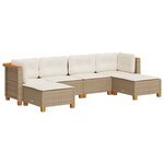 vidaXL Salon de jardin avec coussins 6 Pièces beige résine tressée