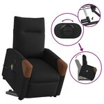 vidaXL Fauteuil inclinable de massage électrique Noir Tissu