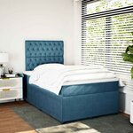 vidaXL Sommier à lattes de lit et matelas Bleu foncé 120x200cm Velours