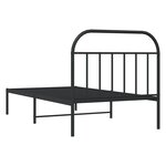 vidaXL Cadre de lit métal avec tête de lit noir 100x200 cm