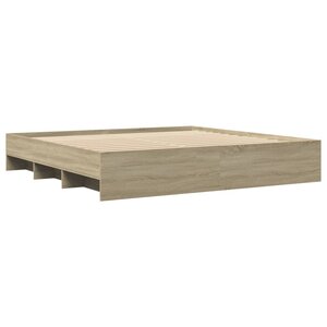 vidaXL Cadre de lit chêne sonoma 200x200 cm bois d'ingénierie