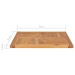 vidaXL Dessus de table Bois de teck solide 70x70x2 5 cm