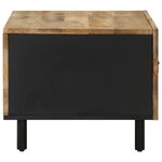 vidaXL Table basse noir 80x50x40 cm bois de manguier massif brut
