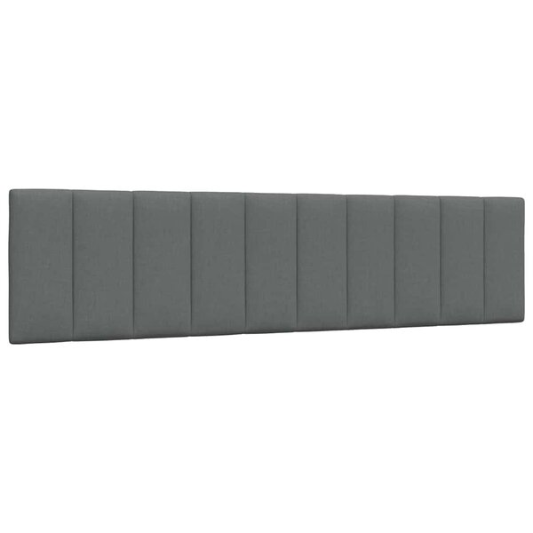 vidaXL Coussin de tête de lit Hanko gris foncé 200 cm tissu