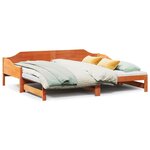 vidaXL Lit de jour et lit gigogne sans matelas 90x190 cm bois massif