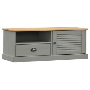 vidaXL Meuble TV VIGO gris 106x40x40 cm bois massif de pin
