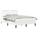 vidaXL Cadre de lit avec bandes LED Blanc 120 x 200 cm Simili cuir