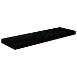 vidaXL Étagère murale flottante 2 Pièces Noir brillant 80x23 5x3 8 cm MDF