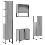 vidaXL Ensemble de meubles de salle de bain 4 Pièces Sonoma gris