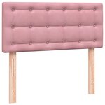 vidaXL Sommier à lattes de lit avec matelas rose 100x220 cm velours