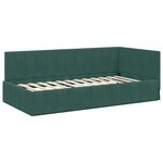 vidaXL Cadre de lit d'angle Vert foncé 90 x 200 cm Velours