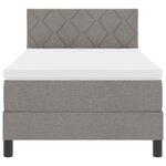 vidaXL Lit à ressorts avec tête de lit Taupe 90 x 200 cm tissu