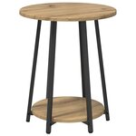 vidaXL Ensemble de tables d'appoint 2 Pièces Chêne artisanal et noir