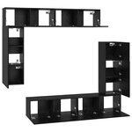 vidaXL Ensemble meuble TV 8 Pièces Chêne noir Bois d'ingénierie