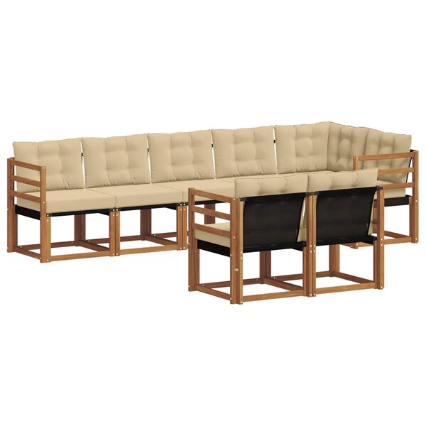 vidaXL Ensemble de canapés d'extérieur 8 pc Naturel et Beige