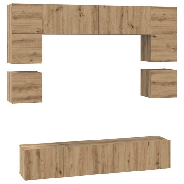 vidaXL Ensemble meuble TV 8 Pièces Chêne artisanal Bois d'ingénierie