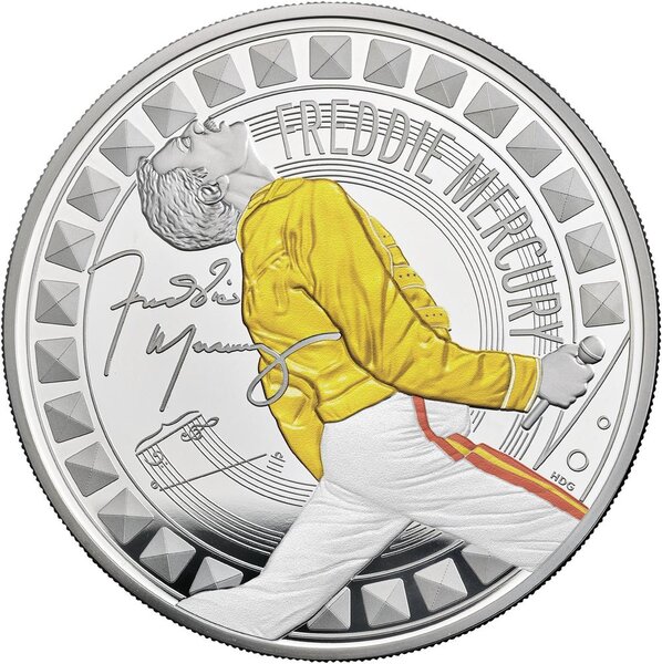 Pièce de monnaie en Argent 10 Pounds g 311 (10 oz) Millésime 2025 Legends of Music FREDDIE MERCURY