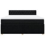 vidaXL Sommier à lattes de lit avec matelas Noir 180x200 cm Tissu