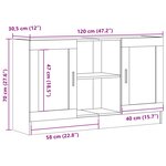 vidaXL Buffet chêne artisanal 120x30 5x70 cm bois d'ingénierie