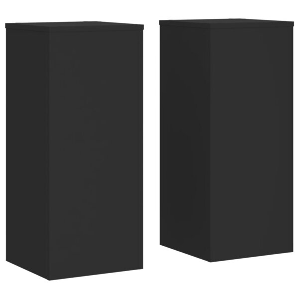 vidaXL Supports pour plantes 2 Pièces noir 30x30x70 cm bois d'ingénierie