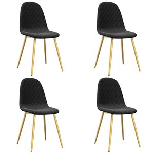 vidaXL Chaises à manger lot de 4 Noir Velours