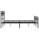 vidaXL Cadre de lit métal sans matelas avec pied de lit noir 120x190cm