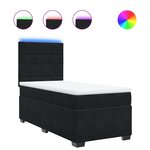 vidaXL Sommier à lattes de lit avec matelas Noir 90x200 cm Velours