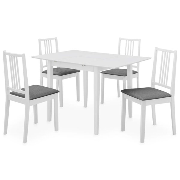 vidaXL Mobilier de salle à manger 5 Pièces MDF Blanc