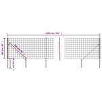 vidaXL Clôture en treillis métallique et piquet d'ancrage vert 1x10m