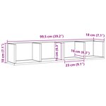 Étagère murale CD vidaXL Chêne noir 100x18x18 cm en bois d'ingénierie