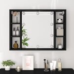 vidaXL Armoire à miroir avec LED noir 76x15x55 cm