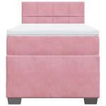 vidaXL Sommier à lattes de lit avec matelas Rose 90x200 cm Velours