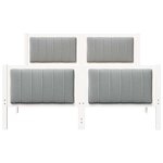 vidaXL Cadre de lit avec tête de lit Blanc et gris clair 140 x 190 cm