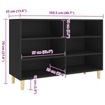 vidaXL Buffet noir 103 5x35x70 cm bois d'ingénierie