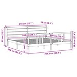 vidaXL Cadre de lit avec tête de lit sans matelas 200x200 cm
