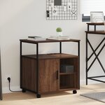 vidaXL Cabinet de Bureau avec roue Chêne marron 60 x 46 x 67 cm