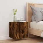 vidaXL Meuble TV mural chêne fumé 40 5x30x40 cm bois d'ingénierie