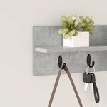 vidaXL Porte-manteau mural Montage mural Gris béton 60 x 10 5 x 18 cm